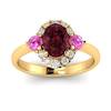 Garnet Ring Yellow Gold Colour Accented Birdberry