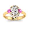 White Sapphire Yellow Gold Colour Accented Engagement Ring Birdberry