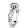 Pink Sapphire White Gold Halo Engagement Ring Nefertari
