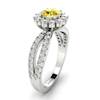Yellow Sapphire White Gold Halo Engagement Ring Nefertari
