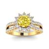 Yellow Sapphire Yellow Gold Halo Engagement Ring Nefertari