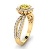 Yellow Sapphire Yellow Gold Halo Engagement Ring Nefertari