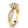 Diamond Yellow Gold Halo Engagement Ring Nefertari