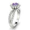Amethyst White Gold Halo Engagement Ring Nefertari
