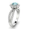 Aquamarine White Gold Halo Engagement Ring Nefertari