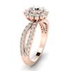 White Sapphire Rose Gold Halo Engagement Ring Nefertari