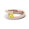 Yellow Sapphire Rose Gold Cushion Cut Engagement Ring Sheba