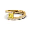 Yellow Sapphire Yellow Gold Cushion Cut Engagement Ring Sheba