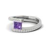 Amethyst White Gold Cushion Cut Engagement Ring Sheba