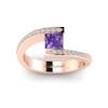Amethyst Rose Gold Cushion Cut Engagement Ring Sheba