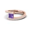 Amethyst Rose Gold Cushion Cut Engagement Ring Sheba