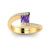 Amethyst Yellow Gold Cushion Cut Engagement Ring Sheba