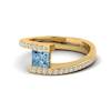 Aquamarine Yellow Gold Cushion Cut Engagement Ring Sheba