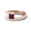 Garnet Ring Rose Gold Cushion Cut Sheba