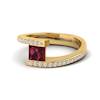 Garnet Ring Yellow Gold Cushion Cut Sheba