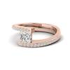 White Sapphire Rose Gold Cushion Cut Engagement Ring Sheba