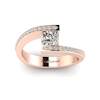 White Sapphire Rose Gold Cushion Cut Engagement Ring Sheba