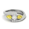 White Sapphire Yellow Sapphire White Gold Colour Accented Engagement Ring Naiad