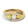White Sapphire Yellow Sapphire Yellow Gold Colour Accented Engagement Ring Naiad