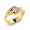 White Sapphire Yellow Sapphire Yellow Gold Colour Accented Engagement Ring Naiad