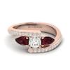 White Sapphire Garnet Rose Gold Colour Accented Engagement Ring Naiad