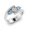 White Sapphire Aquamarine White Gold Colour Accented Engagement Ring Naiad
