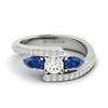 Diamond Blue Sapphire White Gold Colour Accented Engagement Ring Naiad
