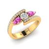 Diamond Pink Sapphire Yellow Gold Colour Accented Engagement Ring Naiad