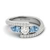 Diamond Aquamarine White Gold Colour Accented Engagement Ring Naiad