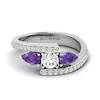 Diamond Amethyst White Gold Colour Accented Engagement Ring Naiad