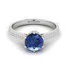 Blue Sapphire White Gold Round Engagement Ring Theia
