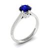 Blue Sapphire White Gold Round Engagement Ring Theia
