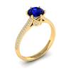 Blue Sapphire Yellow Gold Round Engagement Ring Theia