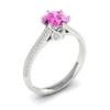 Pink Sapphire White Gold Round Engagement Ring Theia