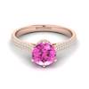 Pink Sapphire Rose Gold Round Engagement Ring Theia