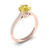 Yellow Sapphire Rose Gold Round Engagement Ring Theia