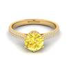 Yellow Sapphire Yellow Gold Round Engagement Ring Theia