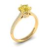 Yellow Sapphire Yellow Gold Round Engagement Ring Theia
