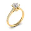Diamond Yellow Gold Round Engagement Ring Theia