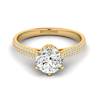 Diamond Yellow Gold Round Engagement Ring Theia