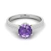 Amethyst White Gold Round Engagement Ring Theia
