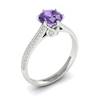 Amethyst White Gold Round Engagement Ring Theia