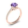 Amethyst Rose Gold Round Engagement Ring Theia