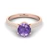 Amethyst Rose Gold Round Engagement Ring Theia