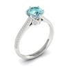 Aquamarine White Gold Round Engagement Ring Theia