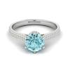 Aquamarine White Gold Round Engagement Ring Theia