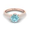 Aquamarine Rose Gold Round Engagement Ring Theia