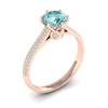 Aquamarine Rose Gold Round Engagement Ring Theia