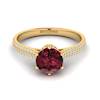 Garnet Ring Yellow Gold Round Theia