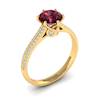 Garnet Ring Yellow Gold Round Theia